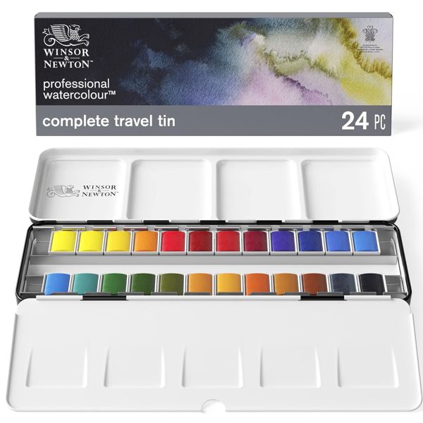 Winsor набор акварельных красок  Professional Water Colour 24 шт, метал. пенал - фото 1