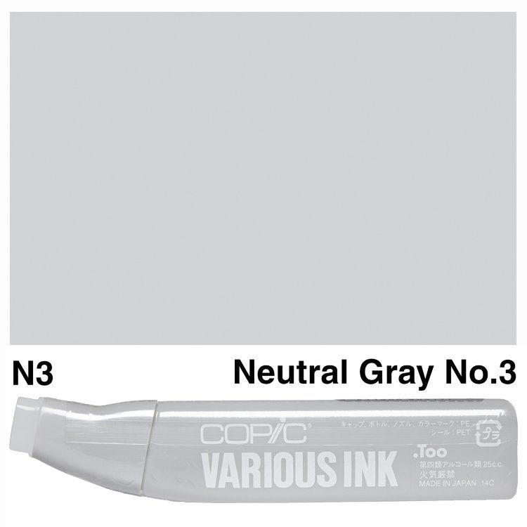 Чорнило для маркерів Copic Various Ink, N-3 Neutral gray (Нейтральний сірий) 