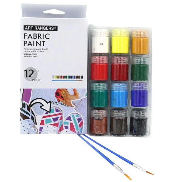 Набор красок для рисования по ткани «Art Nation», 12х22 ml+2 кисточки