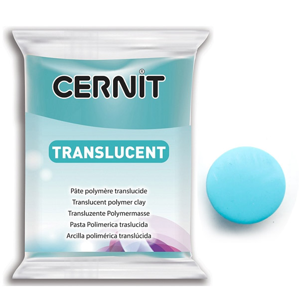 Полимерная глина Cernit TRANSLUCENT, прозрачная БИРЮЗА, 56 гр.