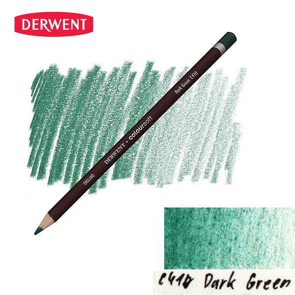 Карандаш цветной Derwent Coloursoft (C410) Темно-зеленый.