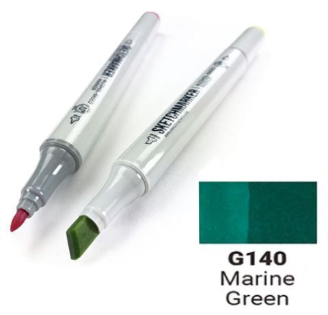 Маркер SKETCHMARKER, цвет МОРСКОЙ ЗЕЛЕНЫЙ (Marine Green) 2 пера: тонкое и долото, SM-G140