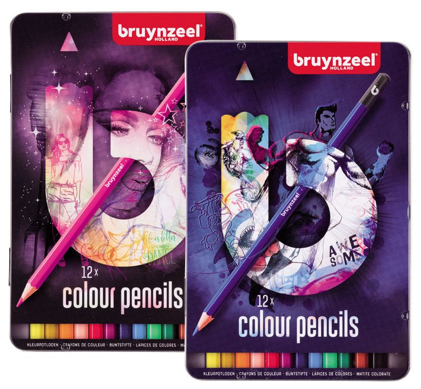 Набір кольорові олівці в метал. коробці (синя) TEENS Bruynzeel, 12 шт. 