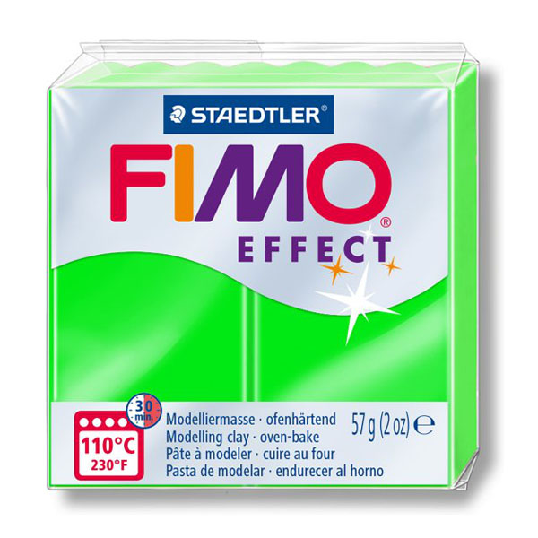 Пластика FIMO Effect NEON, 57г. Зелений неоновий 