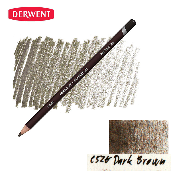 Олівець кольоровий Derwent Coloursoft (C520) Коричневий чорний. 