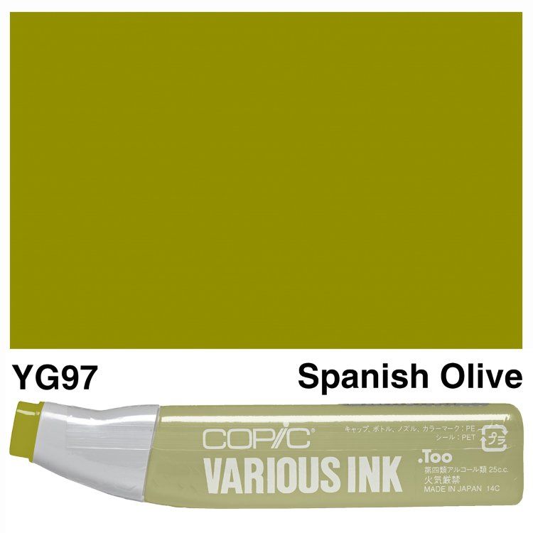 Чорнило для маркерів Copic Various Ink, #YG-97 Spanish olive (Темно-оливковий) 