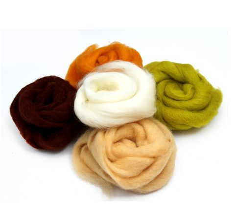 Шерсть для валяния в наборе «Солнечное утро», (5x10 г)