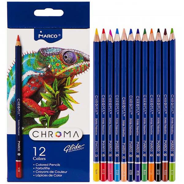 Кольорові олівці Marco Chroma, 12 кольорів (8010-12СВ) 