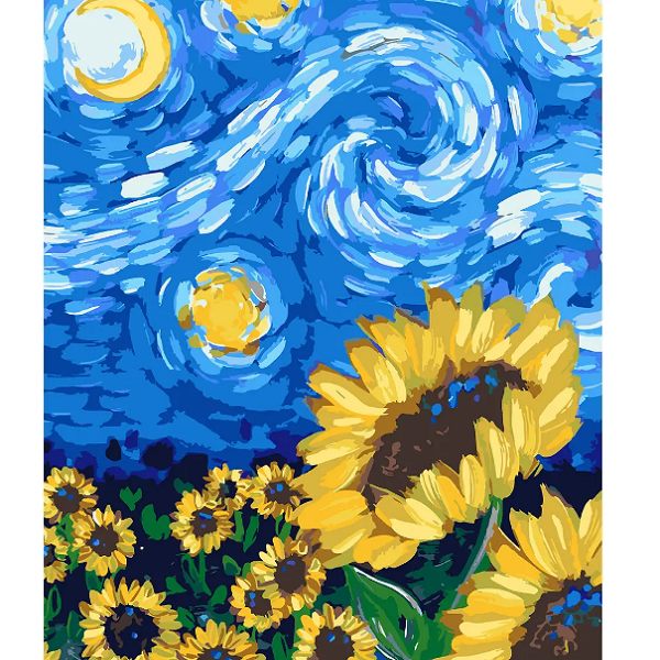 Картина за номерами «Соняшник у стилі Ван Гога» 40х50 см., SANTI  - фото 1