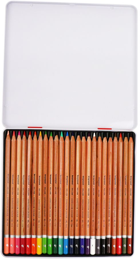 Набор цветных карандашей Bruynzeel "EXPRESSION" 24 цвета, метал. коробка - фото 2