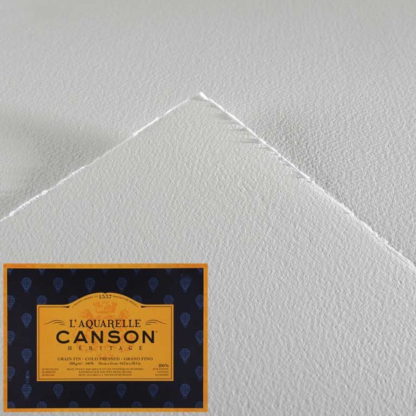 Акварельний папір Canson L'Aquarelle Heritage, грубе зерно, 300 гр, 56х76 см 