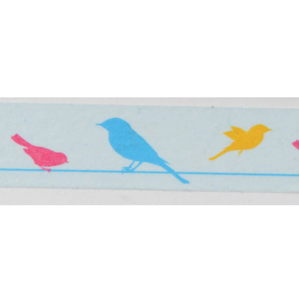 Скотч бумажный самоклеющийся Santi «Птичьи истории» 1.5см*5м - фото 2