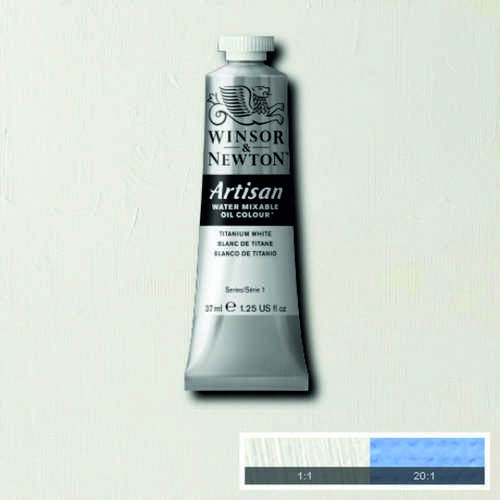 Олійна фарба, водорозчинна, Winsor Artisan 37 мл, №644 Titanium white (Білила титанові)