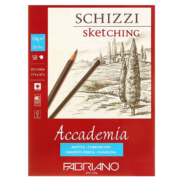 Склейка для ескізів Accademia А3 (29,7 х42 см), 120г/м2, 50л., Fabriano  - фото 1