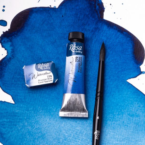 Краска акварельная ROSA Gallery СИНЯЯ ПРУССКАЯ (779), кувета, 2,5 ml - фото 2