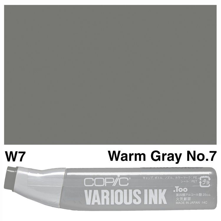 Чернила для маркеров Copic Various Ink, #W-7 Warm gray (Теплый серый)