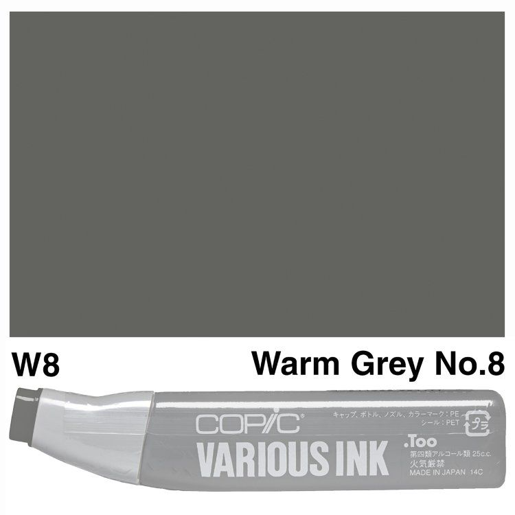 Чернила для маркеров Copic Various Ink, #W-8 Warm gray (Теплый серый)