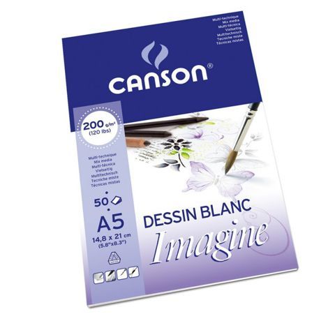 Блок паперу Canson MixMedia Imagine A5 (14.8*21 см) 200 г., 50 аркушів 