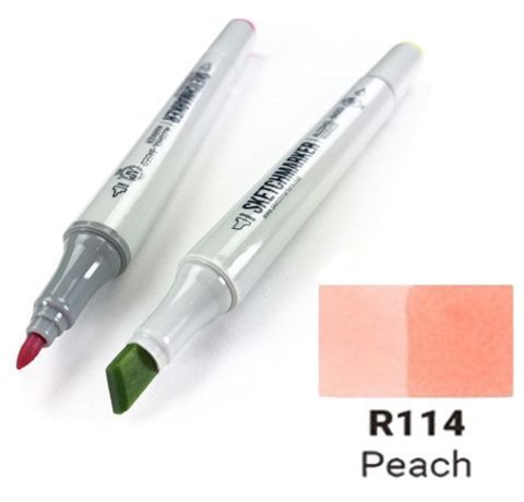 Маркер SKETCHMARKER, колір ПЕРСИК (Peach) 2 пера: тонке та долото, SM-R114 