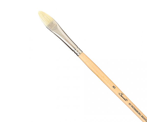 Кисть щетина «Сонет» овальная, длинная ручка, покрытая лаком, № 5, ширина 11 мм