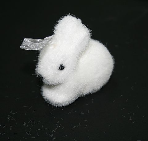 Декоративный Пушистый кролик, белый, 5 см