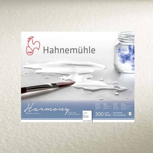Блок акварельной бумаги Hahnemuhle «Harmony», 100% целлюлоза, крупное зерно, А3, 12л, 300г/м2 - фото 1