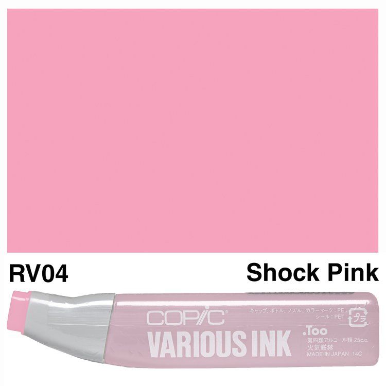 Чернила для маркеров Copic Various Ink, #RV-04 Shock pink (Яскраво-рожевий)