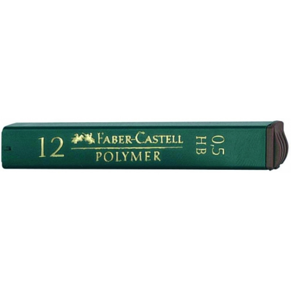 Грифели для механического карандаша FABER-CASTELL Polymer 0,5 мм, твёрдость: H, 12 шт в пенале