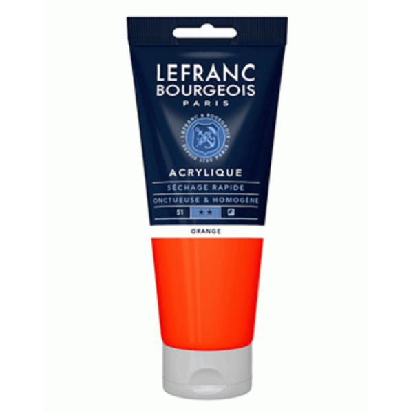 Фарба акрилова Lefranc Fine Acrylic Color 200 мл #201 Orange (Помаранчевий) 