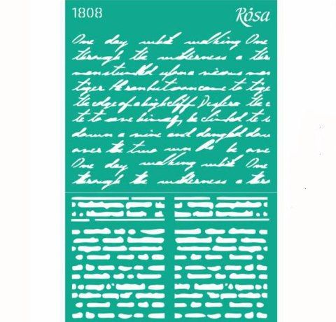 Трафарет многоразовый серия «Текстура надписи», №1808, ROSA Talent 13*20 см