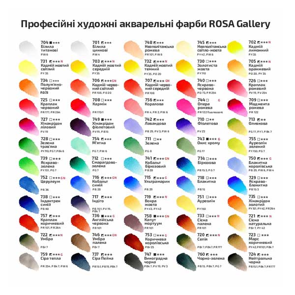 Краски акварельные художественные ROSA Gallery в кюветах (в ассортименте), 2,5 ml - фото 4