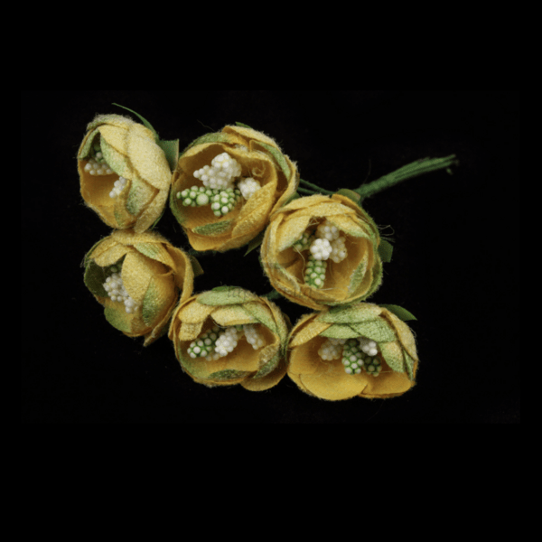 Букетик искусственных цветочков с тычинками 6 шт/уп., ЖЕЛТЫЕ - фото 1