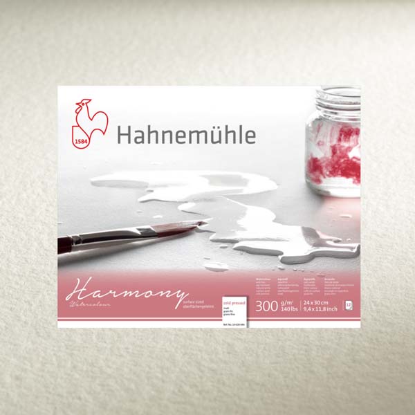 Блок акварельной бумаги Hahnemuhle «Harmony» на спирали, 100% целлюлоза, среднее зерно(СР), А3, 12л, - фото 1