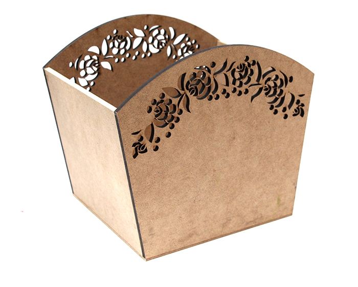 Заготівля із МДФ кошик «Квітковий орнамент», 25*20*22 см 