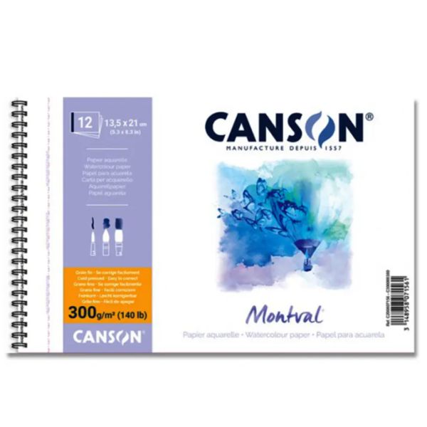 Альбом для акварели Canson Montval 300 g, 12л.,13.5x21 см - фото 1