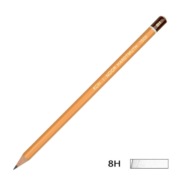 Олівець графітний 1500 Koh-i-noor, Твердість 8Н 