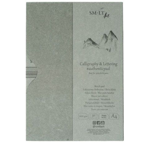 Бумага для каллиграфии и леттеринга AUTHENTIC SMILTAINIS А4, белая бумага, 50 л, 100г/м2 