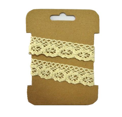Кружевная лента, Кремовая, ширина - 2.5 см, 2 метра