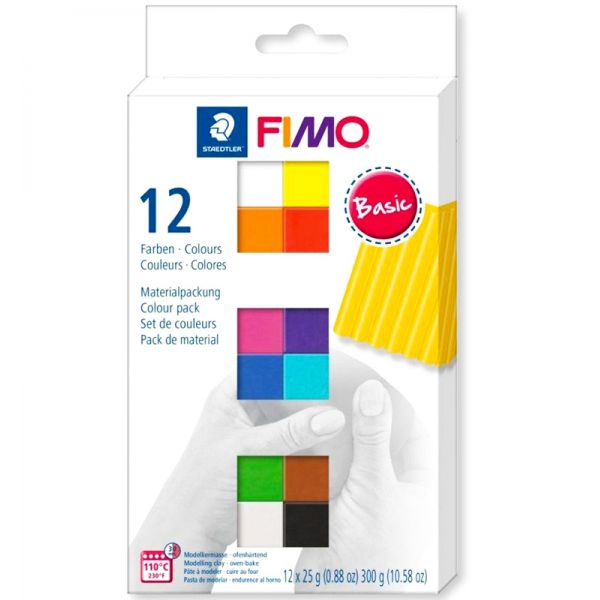 Набор полимерной глины FIMO «Basic Colours», 12х25 гр