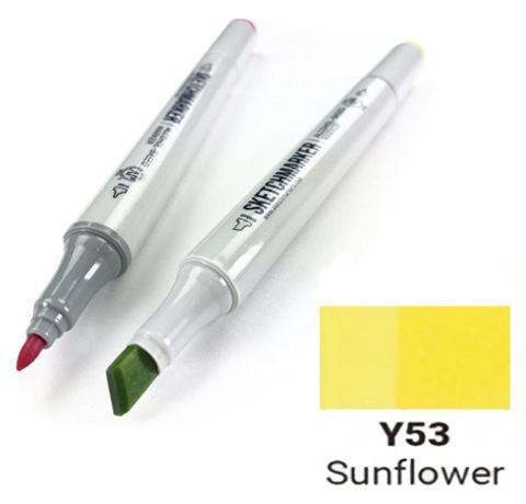 Маркер SKETCHMARKER, цвет ПОДСОЛНУХ (Sunflower) 2 пера: тонкое и долото, SM-Y053