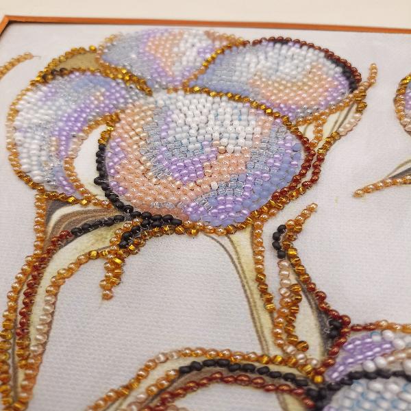 Набор-миди для вышивки бисером на натуральном художественном холсте «Нежное прикосновение», 20х20 см - фото 3
