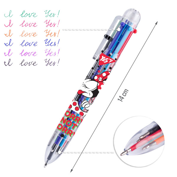 Ручка шариковая YES «Minnie Mouse», 1,0 мм, 6 цветов
