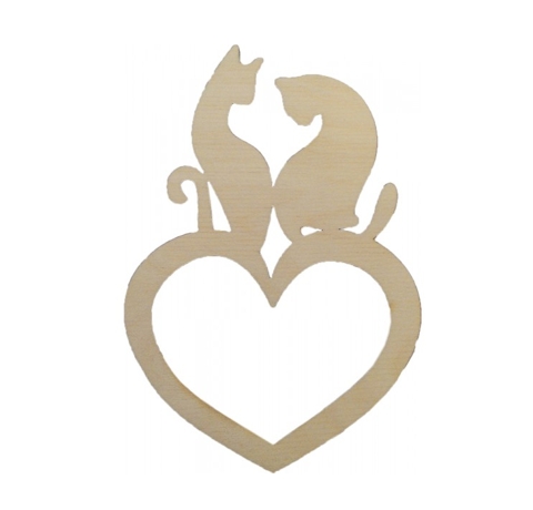 Заготовка для декорирования «Кошки и сердце», 10х5 см