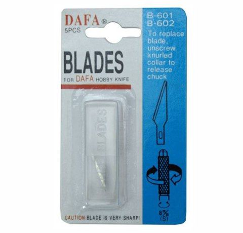 Набір лез для макетного ножа B-601 (B-56) DAFA, 40х0.8 мм, 5 шт/уп.  - фото 1