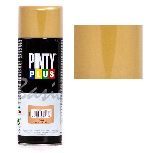 Краска в аэрозоле PINTYPLUS BASIC, ЗОЛОТО (Ral P150), 200 ml.
