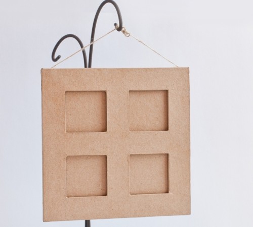 Заготовка з пап'є-маше «Рамка для 4 фото-квадрат», 0,5x20x20 см 