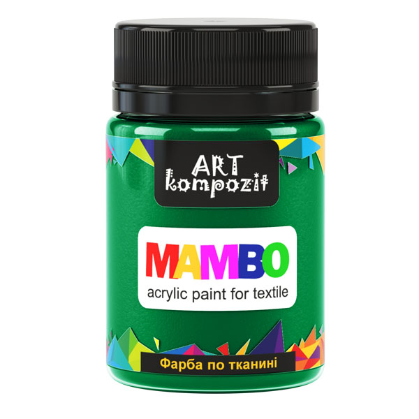 Краска для рисования по ткани MAMBO "ART Kompozit", цвет: 12 ЗЕЛЁНЫЙ ОСОБЕННЫЙ, 50 ml