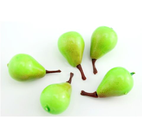 Искусственные груши зеленые, D-3 см, 10 шт/уп
