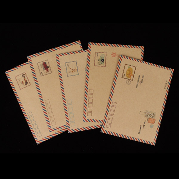 Конверт бумажный с рисунком «Почтовые марки» КРАФТ, 12,5x17,6 см - фото 1