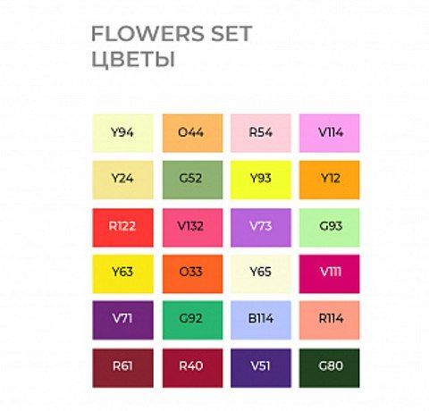 Набор маркеров SKETCHMARKER  24 Flowers Set - Цветы (24 маркера + сумка органайзер) - фото 2